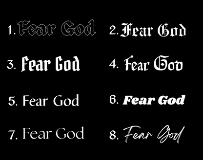 Schriftstil-Muster - Fear God