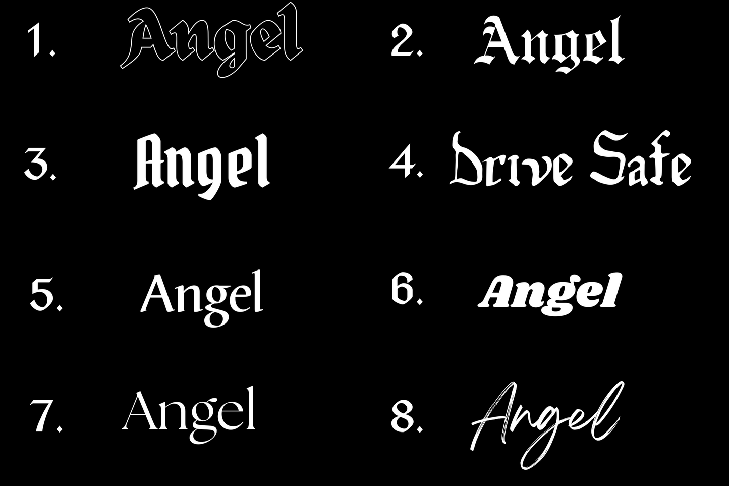 Schriftstil-Muster Angel