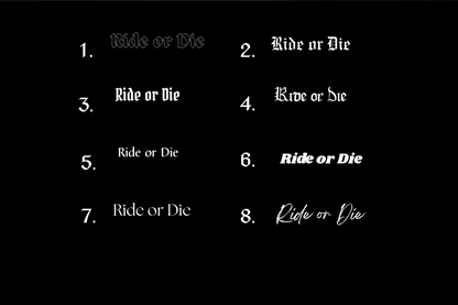Schriftstil-Muster Ride or Die