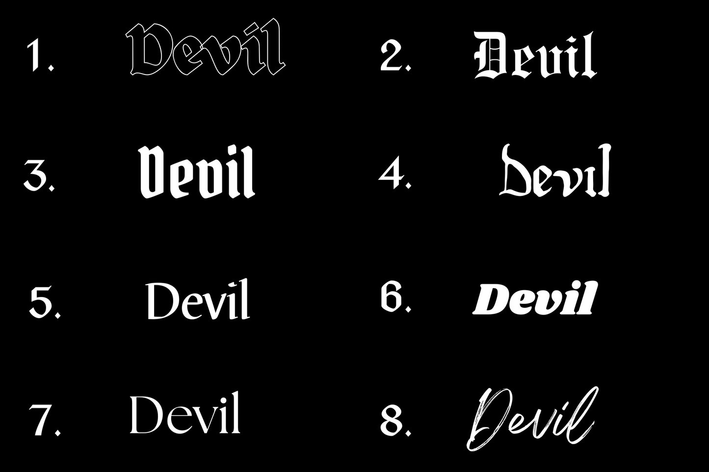Schriftstil-Muster Devil