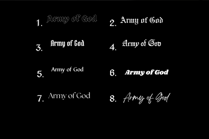 Schriftstil-Muster - Army of God