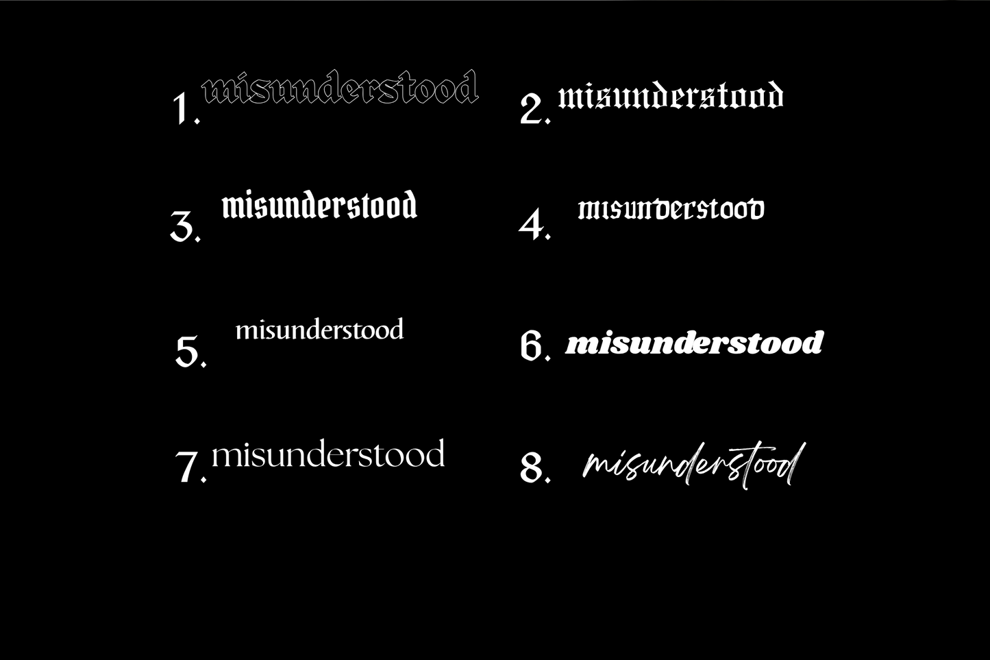 Schriftstil-Muster - Misunderstood