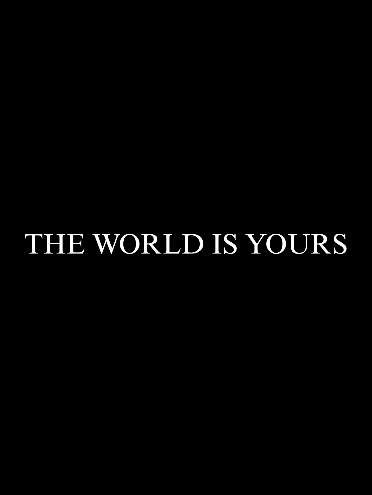 Schriftstil-Muster - THE WORLDS IS YOURS